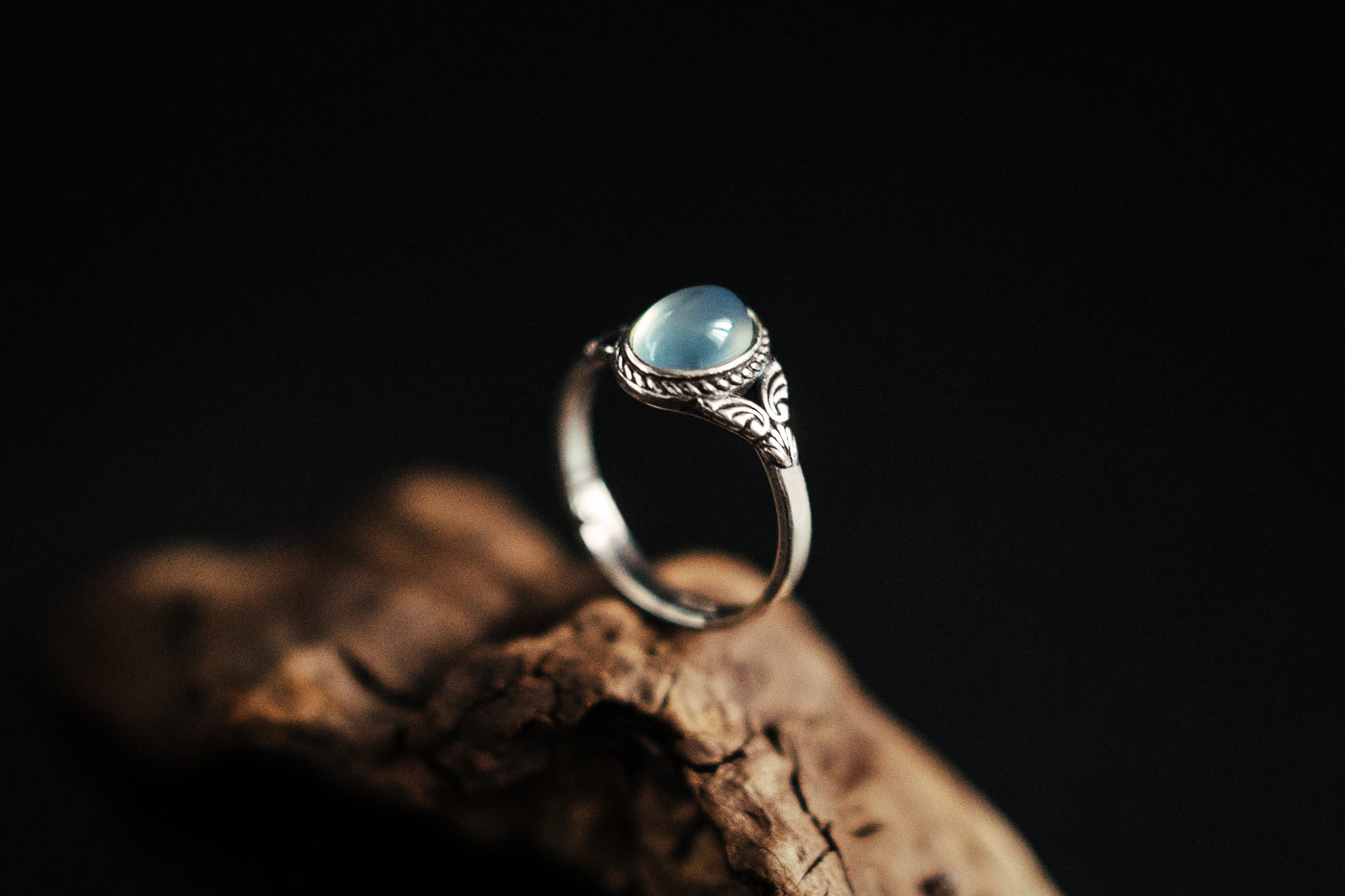 Aqua-Agate-Sterlingsilberring