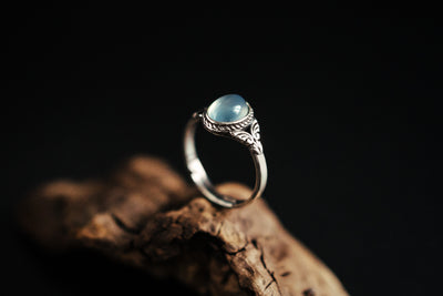 Aqua-Agate-Sterlingsilberring