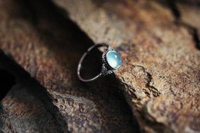 Aqua-Agate-Sterlingsilberring