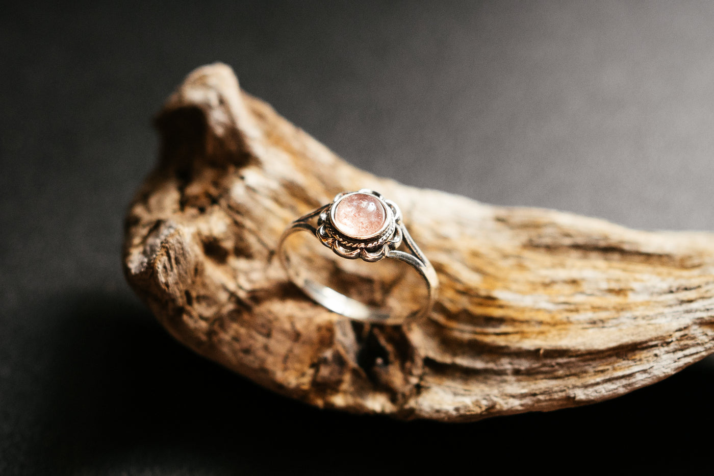 Erdbeerquarz Silberring - Rosa Edelstein Schmuck