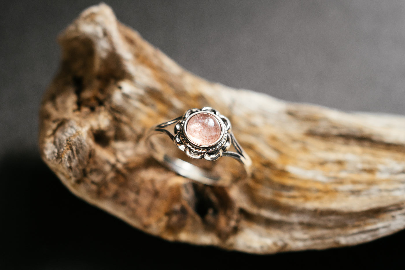 Erdbeerquarz Silberring - Rosa Edelstein Schmuck
