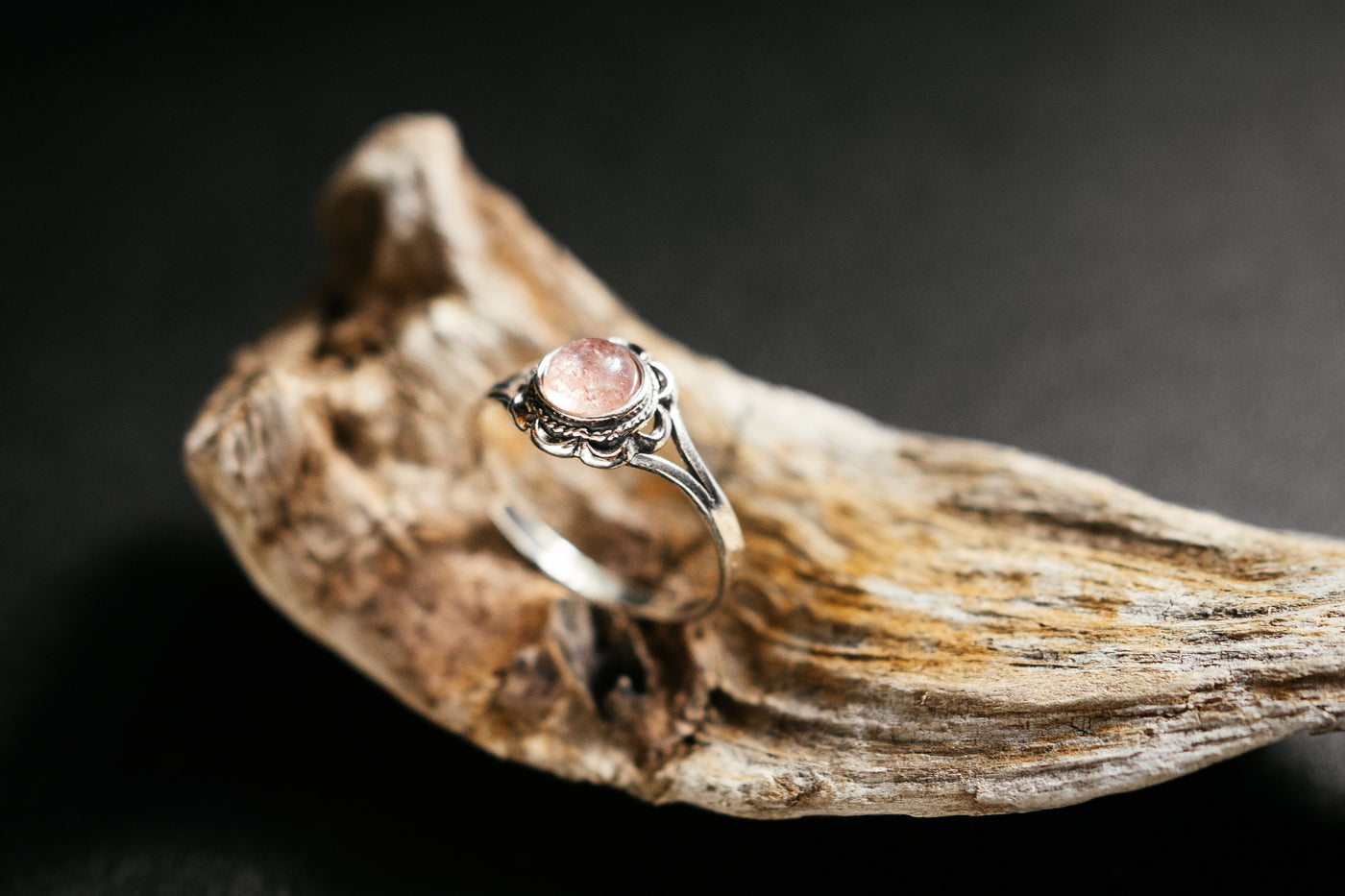 Erdbeerquarz Silberring - Rosa Edelstein Schmuck