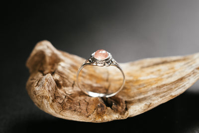 Erdbeerquarz Silberring - Rosa Edelstein Schmuck